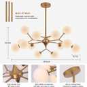 COCOSTAR Reddish Sand Gold Dining Room Chandelier, 15 Lights Mid Century Modern Sputnik Chandelier for Kitchen Island Living Room Bedroom, Ceiling Light Fixture Over Table, G9 Base