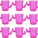 ZZYFGH Plastic Cactus Shot Glasses(Set of 12), 2 Oz Pink Cute Cactus Tequila Glasses for Western, Bachelorette, Cinco de Mayo, Tequila, Fiesta Themed Party Supplies