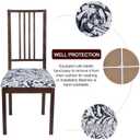 SearchI Seat Covers for Dining Room Chairs Stretch Printed Chair Seat Covers Set of 4, Removable Washable Upholstered Chair Seat Protector Cushion Slipcovers for Kitchen, Office(Flowers Pattern9)