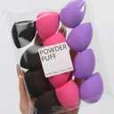 Latex-Free Makeup Sponges, 11 Piece Set, Black Pink Purple Beauty Blenders
