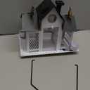 Solar Bird Feeders House for Outdoors Hanging, 7LBS Large Capacity Metal Wild Bird Feeder Squirrel Proof for Outside with Water Cup, Cardinal Birdfeeder Birdhouses Gift for Bird Lovers (White)