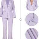 HuiSiFang Womens Fall Fashion 2 Piece Blazer Sets Open Front Blazers and Slim Fit Pants Suits Set, Size: XL