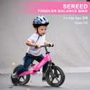 SEREED Toddler Balance Bike 2 Year Old, No Pedal Kids Toy Bike for 2-5 Years Old, Tool-Free Adjustment, Gift for 2-3 Boys Girls, Customize Plate with 3pcs Stickers (Rose Pink)