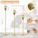 Gold Candle Holders for Taper Candles, FODIENS Set of 12 Metal Candlestick Holders, Decorative Tapered Candle Stick Holder for Wedding Dinning Anniversary Party Table Centerpiece (Bright Gold)