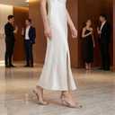 Womens Sandals Strappy Kitten Heels for Women Square Open Toe Strappy Heels Comfortable Heels for Party, Wedding and Daily Wearing,
