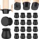 Aneaseit Chair Leg Floor Protectors - 16 pcs Black - Felt Bottom Silicone Pads - Floor Protectors for Chairs - Rubber Caps for Hardwood Floors - Furniture Feet Sliders - Medium