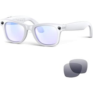 AI Smart Glasses for Men Women with Camera,8MP 2K HD Camera Glasses,AI Voice Control and Translation,Smart Anti-Blue Light Glasses with Bluetooth Call,IP67 Waterproof for Driving,Outdoor,+2 Lenses.