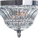 Elegant Designs FM1002-CHR 2 Light Glass Ceiling Light Glacier Petal Flushmount, Chrome