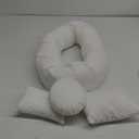 4PC Newborn Photo Props Baby Photography Basket Pictures Infant Posing Props, 1 Photo Donut, 3 Posing Pillows(Fits 0-3 Month) (White)