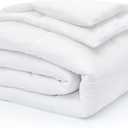 CASUAL LIVING Duvet Insert Queen Comforter Cooling Blanket Lightweight Hypoallergenic Reversible White Comforter with Box Stitching Fluffy Bedding Down Alternative Machine Washable, Queen, White