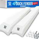 Set of 2 Pack 48" Heavy Duty Marine Dock Piling Fender Bumpers for Docking w/Free Stainless Steel mounting Hardware (White), 48 inches long