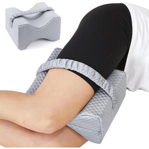 UJPFEO Knee Pillow for Side Sleepers, Leg Pillow for Sciatica, Back, HIPS, Knees, Joints Pain Relief,Pillows for Between Legs While Sleeping Spine Alignment Support & Relieves Pressure,Cooling Gray
