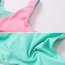 J.E Sterguard Two Piece Swimsuits Teen Bikini Color Block Girls' Swimwear Ribbed Swimsuits Size 8-16 (Pink, S)