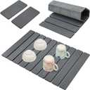 3 Pcs Large Stone Drying Mats for Kitchen Counter Diatomaceous Earth Dish Fast Dry Stone Sink Mat Dish Drying Matt Pad Water Absorbing Bathroom Trays Kitchen Countertop Diatomite Dish Draining Mat (Dark Gray)