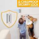 Home Security Door Lock, 2 Pack Childproof Door Reinforcement Lock with 3 Inch Stop Withstand 800 lbs for Top Front Inward Swinging Door, Upgrade Flip High Night Lock to Defend Your Home Kids