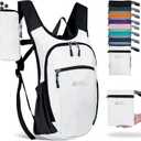 Hiking Backpack 10L/15L Small Daypack Lightweight Packable Travel Foldable Water Resistan for Women Men (White, 15L)