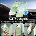 GONEZ Magnetic for iPhone 17 Pro Max Case, [Compatible with MagSafe] Anti-Scratch Microfiber Lining & Screen Protector, Silicone Camera Control, Shockproof Slim Phone Cover 6.9 inch, Green
