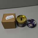 SHIMIDO Body Powder Puff and Container, 3.15" Portable Empty Body Powder Container for Baby Women's Loose Dusting Powder, Powder Case Box with Lids for Bath, Travel and Home Use (Dark Night)