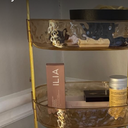 COMVTUPY 360° Rotating Makeup Organizer - Large Capacity Makeup Skincare Perfume Organizer Bathroom Organizer for Countertop Amber 2 Tier