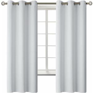 BGment Room Darkening Curtains 63 Inches Long - Grommet Thermal Insulated Drapes Window Treatment Curtains for Bedroom, 2 Panels, 42 x 63 Inch, Greyish White