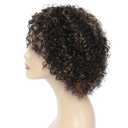HUA Human Hair Wigs for Black Women, 8 Inch Short Curly, Brazilian Hair, Kinky Curl, 1B/30