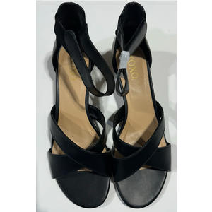 XOXO Women's Luis Wedge Sandal, Black, Size 8.5m