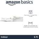Amazon Basics Extension Cord, 6 Ft, 3 Prong Outlet Extender, Indoor Extension Cord, 13 Amps, 125V, White