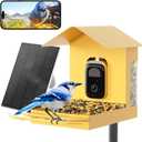 Bilantan Metal Smart Bird Feeder with Camera Solar Powered, 5G/2.4G WiFi Compatible, Lifetime Free Al Birds Identification, 2.5K Video Bird Feeder, Ultimate Gifts for Mothers Day