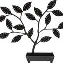 MyGift Jewelry Tree w/Bird Nest 48 pair Earrings Holder, Bracelets/Necklace Organizer Stand (Black Metal)