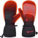 SAVIOR HEAT Heated Mittens Battery Ski Gloves, Upgraded Electric Rechargeable Mitts for Skiing Camping Hiking Arthritis Hands Men Women (X-Large)
