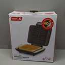 Dash No-Drip Waffle Maker - Quad Waffle Maker for Hassle-Free Breakfasts - Dual Nonstick Heating Plates & Quick Heat-Up System - Easy-Release Surface - Silver