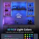 EZVALO 80 RGB Color Changing Under Cabinet Lighting Wireless, 1800mAh Rechargeable Shelf Lights, Magnetic, Timer & Dimmable Bar Light with Remote for Kitchen, Display Case, Cabinet, 6Pack