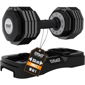 Adjustable Dumbbells Set, 22/33 lbs Pair/Single Weight Plates for Home Gym
