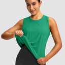 Women's Workout Tops Racerback Athletic Tank Tops Sleeveless Loose Fit Yoga Running Gym Shirts for Women (Green, M)