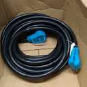 50 Feet 50 Amp RV/Generator Cord, 100% Copper Wire, Newly Designed 90Grip Handle, NEMA 14-50P to SS2-50R Twist Lock, 6/3+8/1 Gauge STW Wire, ETL Listed