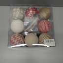 12PCS Rustic Christmas Ornaments Set, 8 Burlap Balls & 4 Paper Honeycomb Ornaments, 3.15" Farmhouse Vintage Holiday Tree Decorations