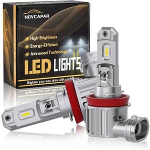 H11 Led Bulbs, 30000LM 1000% Brightness, Cool White 6500K, 1:1 Mini Size, Plug and Play, Canbus Ready, Hi and Low Beam, H8 H11 H16 led fog lights, Pack of 2