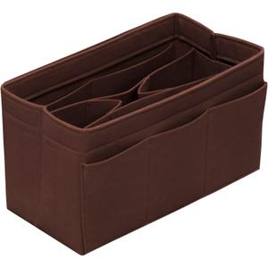 Purse Organizer Insert Felt Bag Organizer Handbag Organizer Insert Bag In Bag Organizer for Tote Purse Bag 14 Pockets Brown X-Large
