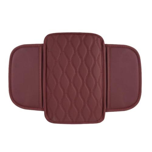 LCYGYU Car Armrest Pad for Kia Borrego Carens Carnival MPV Sedona Ceed SW, Waterproof Center Console Cushion Pad Cover Armrest Storage Box Mat Protection Interior Accessories,A-Red