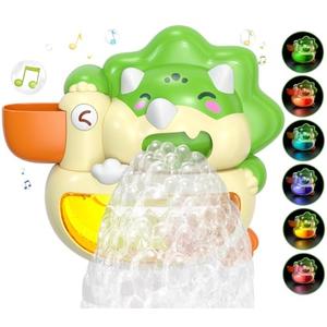 Lehoo Castle Bath Bubble Machine, Light Up Musical Bubble Bath Toys for Toddlers 1-3 Automatic Bubble Maker for Bathtub Dinosaur Toys for Bath