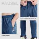 Men's Fleece Sweatpants Zipper Pockets Running Joggers Gym Athletic Sweat Pants for Winter Workout Warm Pant (XX-Large, Blue Gray)