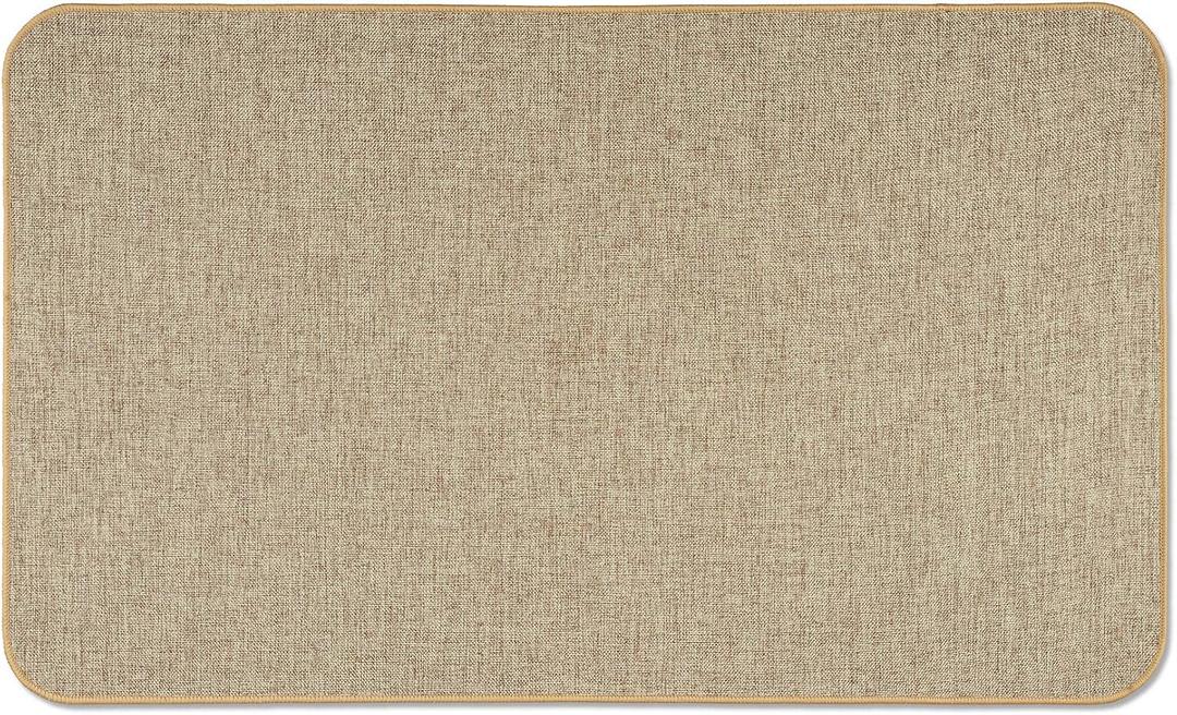 Counterart Decorative Indoor/Outdoor Natural Linen Look Floor Mat with Recycled Rubber Back Manufactured in The USA 29.5 x 17.75