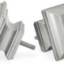 Ivilon Drapery Treatment Window Curtain Rod - Square Design 1 1/8 Rod. 48 to 86 Inch. Satin Nickel