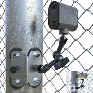 Magnetic Mevo Fence Mount - Post Mount for Mevo start, GoPro, iPhone and Action Cameras, Two 1/4"" Mount Points Camera Magnet Holder for Game Changer at Baseball Field, Gray