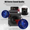 JYX Karaoke Machine with Two Wireless Microphones, Portable Bluetooth Speaker with Bass/Treble Adjustment, PA System with Remote Control, LED Lights,Supports TF Card/USB/AUX/TWS