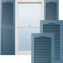 Ekena Millwork Lifetime Vinyl LL1S14X08000CB Standard Cathedral Top Center Mullion, Open Louver Vinyl Shutters, w/Installation Shutter-Lok's & Matching Screws (Per Pair), 14 1/2"W x 80"H, Classic Blue