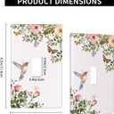 Bird Floral Green Leaves Hummingbird Single Toggle Light Switch Plates Outlet Covers Decorative Electrical Wall Plate Receptacle Switchplate Decorate Plug Cover For Bathroom Kitchen 4.5 * 2.76 Inch