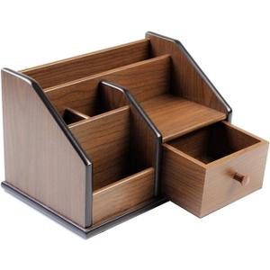 N Desk organizer wood with small drawer Office and Home organization like remote control holder pencil holder HeBen1029