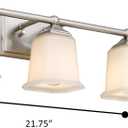 Tawson Nox Vintage 3-Light Vanity Light Modern Wall Sconce Lighting Brushed Nickel with White Glass Shade for Bathroom, Hallway, Entryway, Kitchen, Mirror, Laundry Room