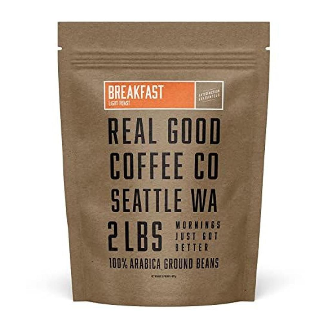Real Good Coffee Company Real Good Coffee - Ground Coffee - Breakfast Blend Light Roast 100% Arabica Beans Roasted and Ground in Seattle - 2Lbs (32 Ounce (Pack of 1))